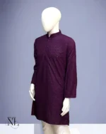 Royal Purple Plain Chikankari Kurta for Men Lucknowi Craft