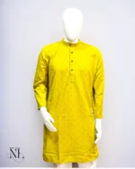 Premium Yellow Chikankari Plain Kurta Handcrafted Luxury