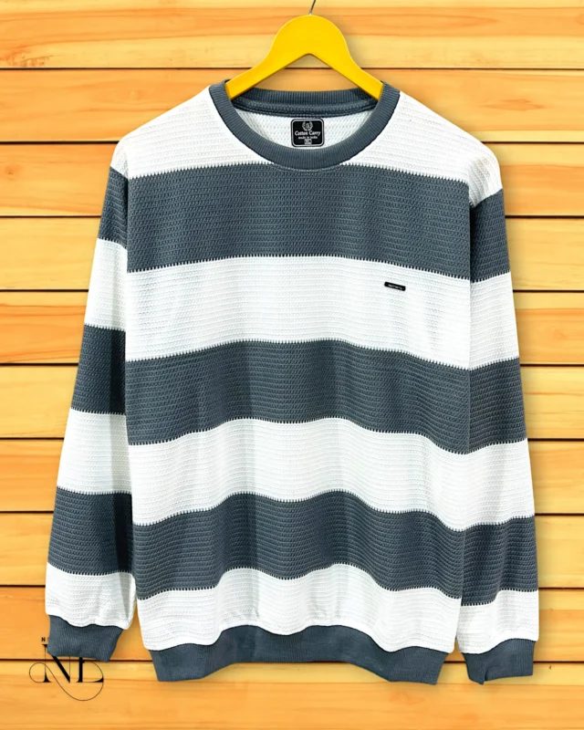 Lite Grey Stripe Full T-Shirt for Men Premium Imported Fabric