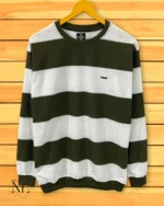 Dark Green Stripe T-Shirt for Men Premium Quality Stylish