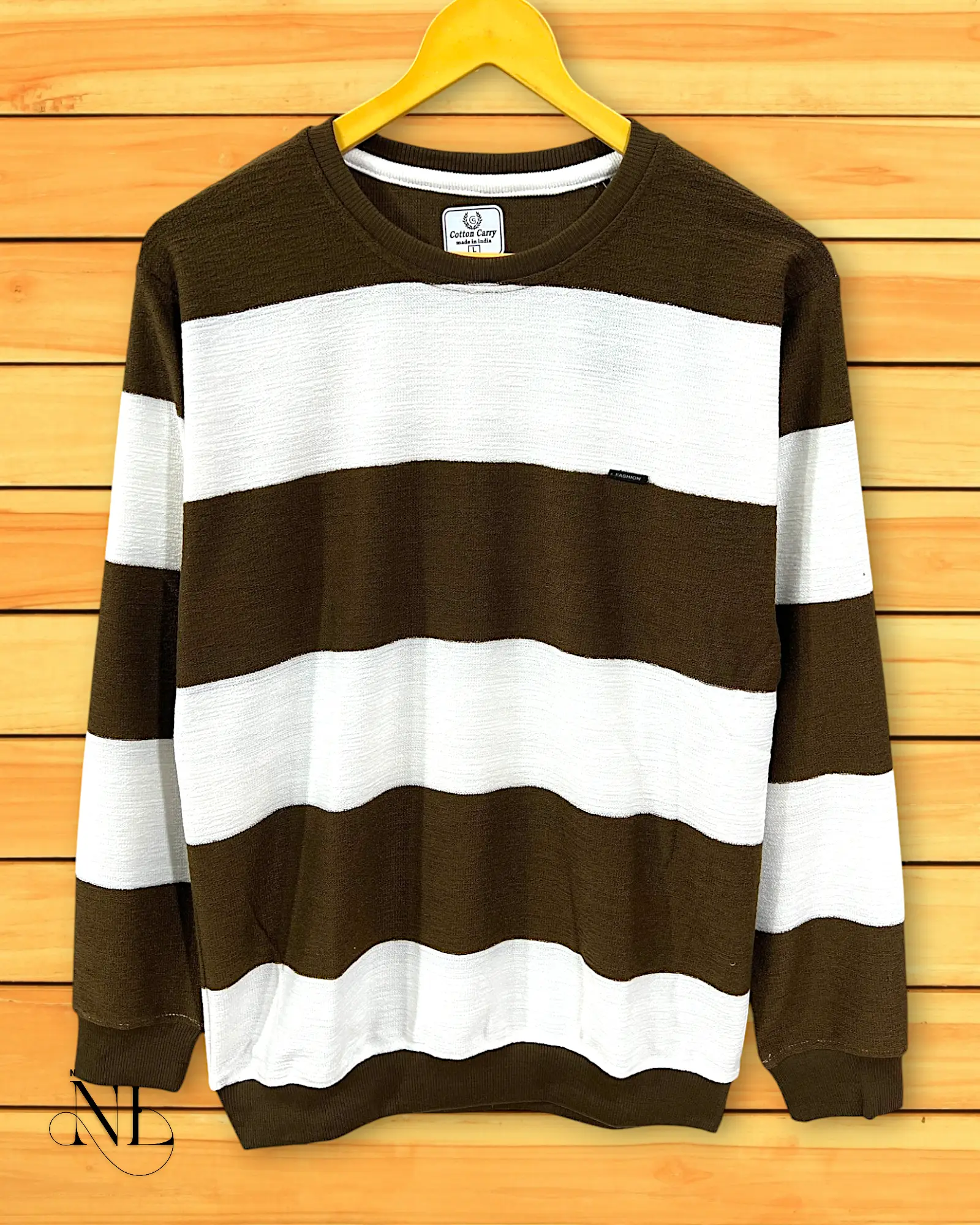 Dark Brown Stripe T-Shirt for Men Stylish Casual Wear Dark Brown Stripe T-Shirt for Men Stylish Casual Wear