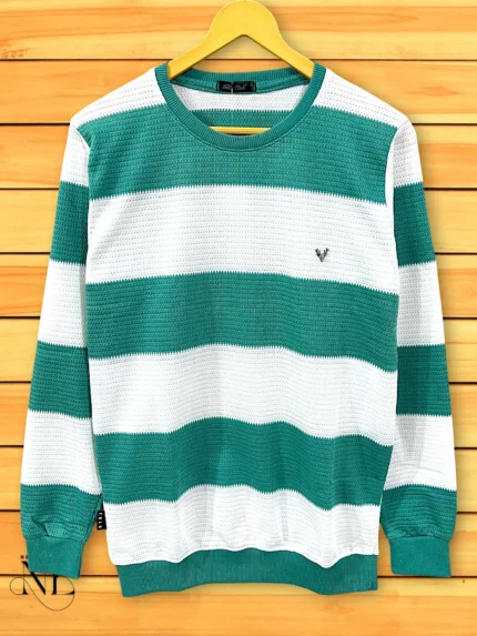 Lite Green Stripe T-Shirt for Men Breathable Comfort