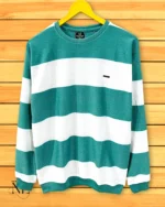 Classic Lite Green Stripe T-Shirt for Men Fresh Casual Style