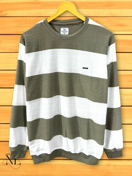 Classic Dark Grey Stripe T-Shirt for Men Office & Casual Wear