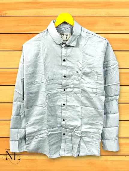 Lite Grey Satin Shirt For Men | Premium Party Wear