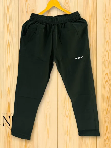 Dark Green Parachute Track Pants for Men | Lightweight & Stylish