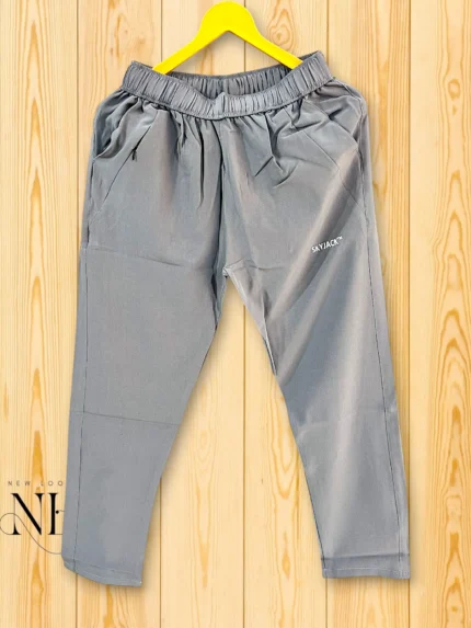Lite Grey Plain Parachute Trackpant | Ultra-Lightweight & Stylish