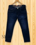 Plain Blue Denim Jeans for Men | Classic Straight Fit