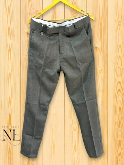 Formal Dark Grey Cotton Pants - Slim Fit Office Wear