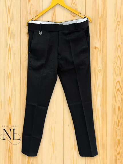 Formal Black Cotton Pants for Men – Slim Fit Office Wear