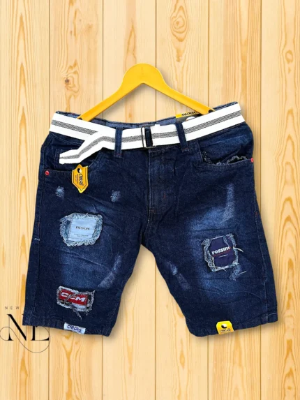 Navy Blue Denim Shorts for Men | Classic & Comfortable