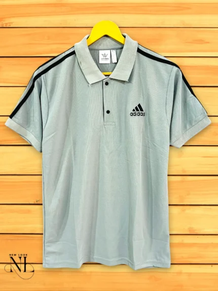 Lite Grey Plain Polo T-Shirt for Men | Minimalist & Versatile
