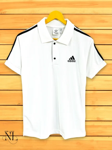 White Plain Polo Half T-Shirt for Men | Classic & Comfortable