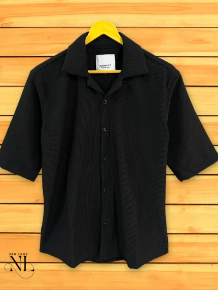 Oversize Black Plain Shirt for Men | Trendy & Comfortable