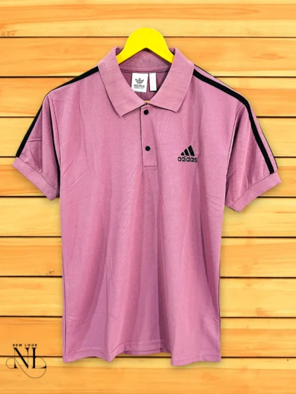 Pink Half Plain Polo T-Shirt for Men | Stylish & Comfortable