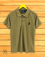 Olive Green Plain Polo T-Shirt for Men | Military-Inspired Style