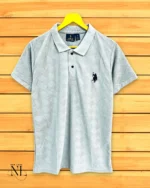 Plain Lite Grey Half Polo T-Shirt for Men Minimalist Style