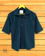 Oversize Dark Blue Plain Shirt for Men | Trendy Relaxed Fit