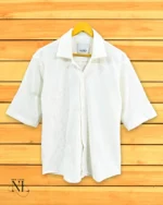 Oversize White Plain Shirt for Men | Crisp & Breathable