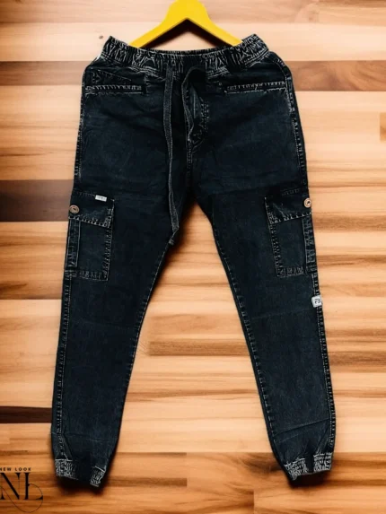 Dark Grey Denim Joggers - Hybrid Streetwear Style