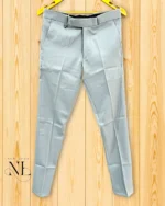 Light Grey Cotton Formal Pants | Slim Fit Office Wear