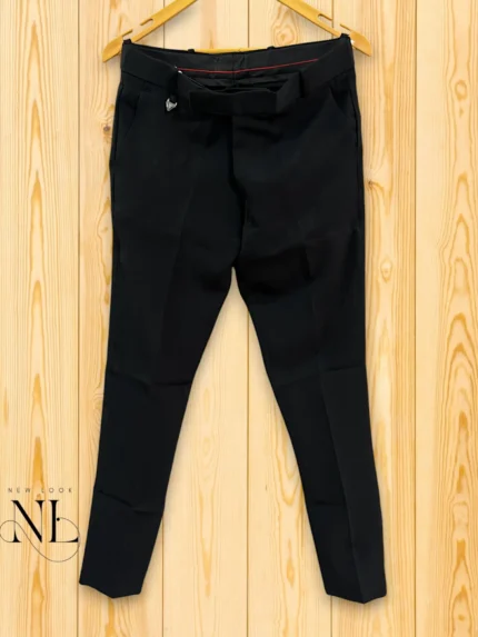 Black Cotton Formal Pants - Slim Fit Office Wear