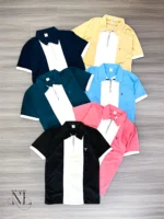 Stylish Teal Blue Zip Polo Half T-Shirt Premium Quality