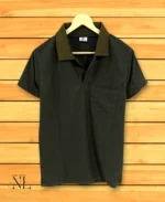 Style Trendy Dark Green Plain Polo Half T-Shirt Urban Minimalist