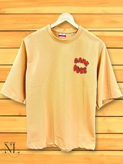 Trendy Oversize Orange Printed T-Shirt Unisex Streetwear