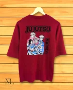Printed Classic Maroon Oversize T-Shirt Trendy Streetwear