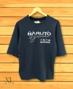 Printed Oversize Deep Grey T-Shirt for Men Trendy Streetwear