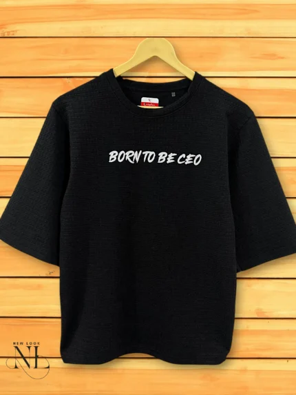 Trendy Best Black Printed Oversize T-Shirt Streetwear