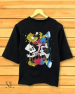 Trendy Best Black Printed Oversize T-Shirt Streetwear