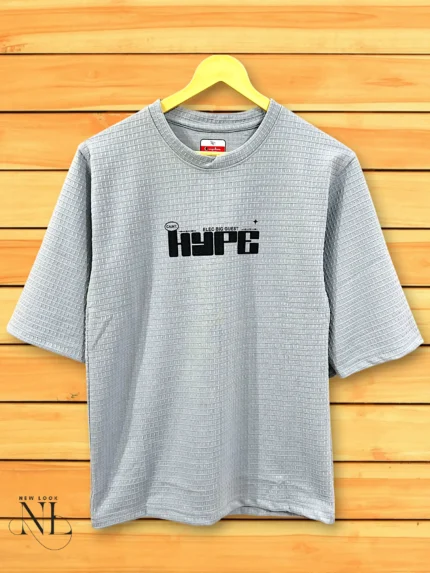Trendy Best Steel Grey Printed Oversize T-Shirt Premium