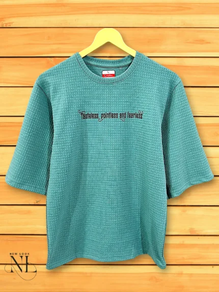 Trendy Best Blue Printed Oversize T-Shirt Streetwear