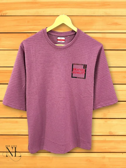 Trendy Best Dark Pink Printed Oversize T-Shirt Vibrant Streetwear