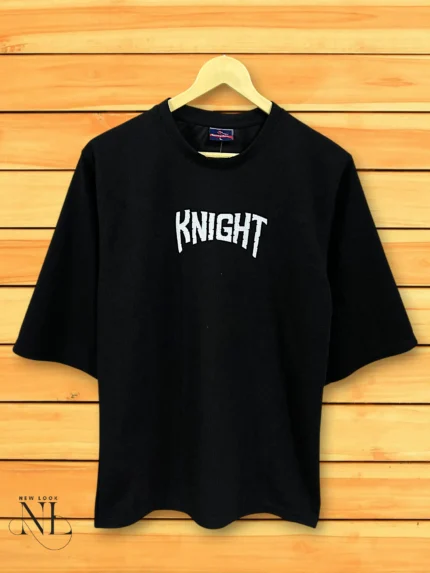 Printed Jet Black Oversize T-Shirt Trendy Streetwear
