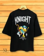 Printed Jet Black Oversize T-Shirt Trendy Streetwear