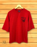 Imported Red Printed T-Shirt Bold Streetwear Style Premium