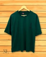 Classic Best Dark Green Oversize Printed T-Shirt Streetwear