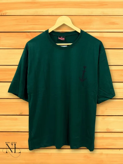 Classic Best Dark Green Oversize Printed T-Shirt Streetwear