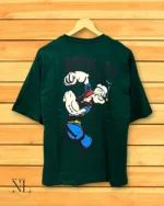 Classic Best Dark Green Oversize Printed T-Shirt Streetwear