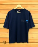 Deep Navy Blue Printed Oversize T-Shirt Premium Streetwear