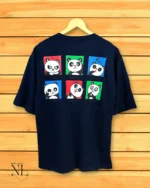 Deep Navy Blue Printed Oversize T-Shirt Premium Streetwear