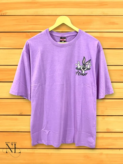 Best Lavender Printed Oversize T-Shirt Imported Quality