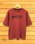 Imported Maroon Oversize Printed T-Shirt Premium