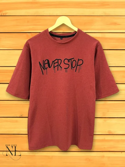 Imported Maroon Oversize Printed T-Shirt Premium