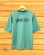 Imported Pista Green Printed Oversize T-Shirt Best Quality