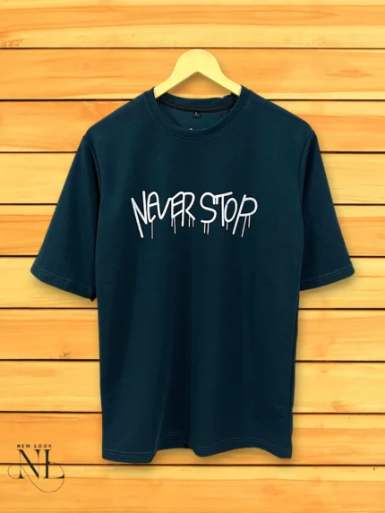 Imported Deep Blue Printed Oversize T-Shirt Premium Streetwear