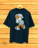 Imported Deep Blue Printed Oversize T-Shirt Premium Streetwear